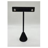 14KT Gold Solitaire Earrings- Marked- .7 Grams