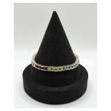Sterling 925 Bracelet with Colorful Gemstones-