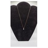 14K Gold Filled Necklace with White Stone
