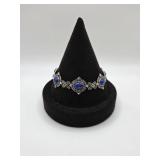 Sterling 925 Bracelet with Blue Stones  - 21.6