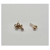 14KT Gold Solitaire Earrings- .24 Grams