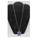 Sterling 925 Pendant Necklace with Purple and