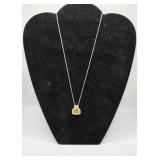 Sterling 925 Pendant Necklace with Yellow Stones