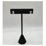 14KT Gold Emerald Cut Earrings- 1.2 Grams