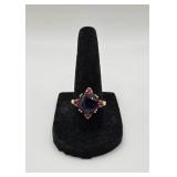 10KT Amethyst & Pink Tourmaline Ring- 4.4 Grams