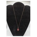 10 KT Gold & Ruby Pendant Necklace- 2.8 Grams