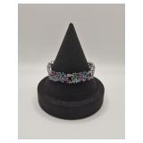 Sterling 925 Bracelet w Blue/Purple Stones