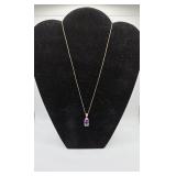Sterling 925 Necklace and Pendant with Purple