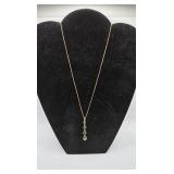 Sterling 925 Goldwash Necklace with Green Stone