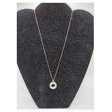 Sterling 925 Necklace with Clear Stone Circle
