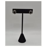 Sterling 925 Earrings with Dark Blue Stones - 2.3