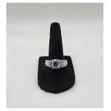 Sterling Ring w Blue Center Stone- 7.7 Grams