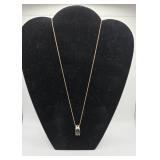 Sterling 925 Goldwash Pendant w Black Onyx Stone