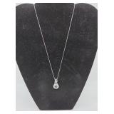 10KT Gold Aquamarine Pendant and Chain- 3.4 Grams