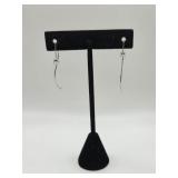 14KT White Gold Earrings- Marked 585- .8 Grams