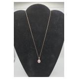 14KT Rose Gold Pendant w Pink Stone