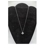 Sterling 925 Necklace with Blue and Clear Stone