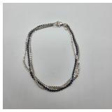 Sterling Milor Triple Ankle Bracelet- 6.5 Grams