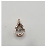 10KT Rose Gold Pendant w Diamonds