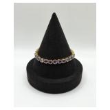 Sterling 923 Goldwash Bracelet with Blue Stones-