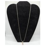 Sterling 925 Pendant Necklace with 3 Stones  -