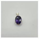 14KT Gold Amethyst Pendant- 2.6 Grams