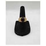 Sterling Goldwash Ring w Brown Center Stone