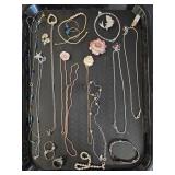 Costume Jewelry- including Floral Pendants, Pink