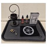 Rider-Waite Tarot Deck, Oils, Earrings and Burner