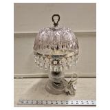 Vtg Glass Lamp with Glass Prisms.