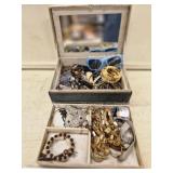 Vtg Jewelry Box with Contents