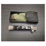 New Poket Knife with Button Release - marked AKC