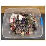 Large Tote of Unsorted Costume Jewelry- Some