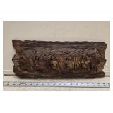 Vtg Ceramic Plaque with Native American Heads