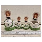 Vtg Irish Creamer and Sugar Bowl with Salt and