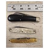(3) Pocket Knives  - Utica, Keen Cutter and K-bar