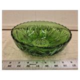 Vintage Pressed Glass Green Bowl