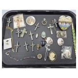 Costume Jewelry including Cameos, Crosses and