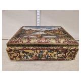 Large Schmidt Tin full of Vtg Greeting Cards and