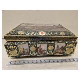 Large Vtg Schmidt Tin full of Christmas Cards