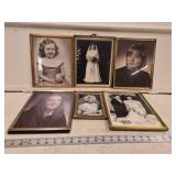 Qty Antique Framed Black and White Photos