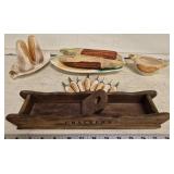 Vtg Ceramic Corn Salt and Pepper, Cobb Holders,