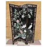 Asian Inspired Black Laquered Room Divider- Some