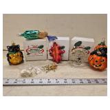Glass Halloween and Christmas Ornaments