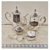 Silverplate Serving Set with (2) Napkin Rings