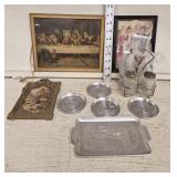 Vtg Last Super, Aluminum Coaster Set, Silverplate