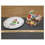 The Grinch Cookie Plate and Cookie Jar