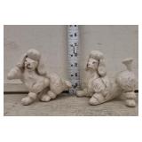 Pair of Vtg Poodle Figurines