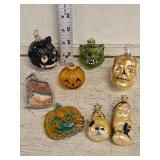 (8) Glass Halloween Ornaments