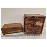 Vtg Cedar Box and Antique Tea Box